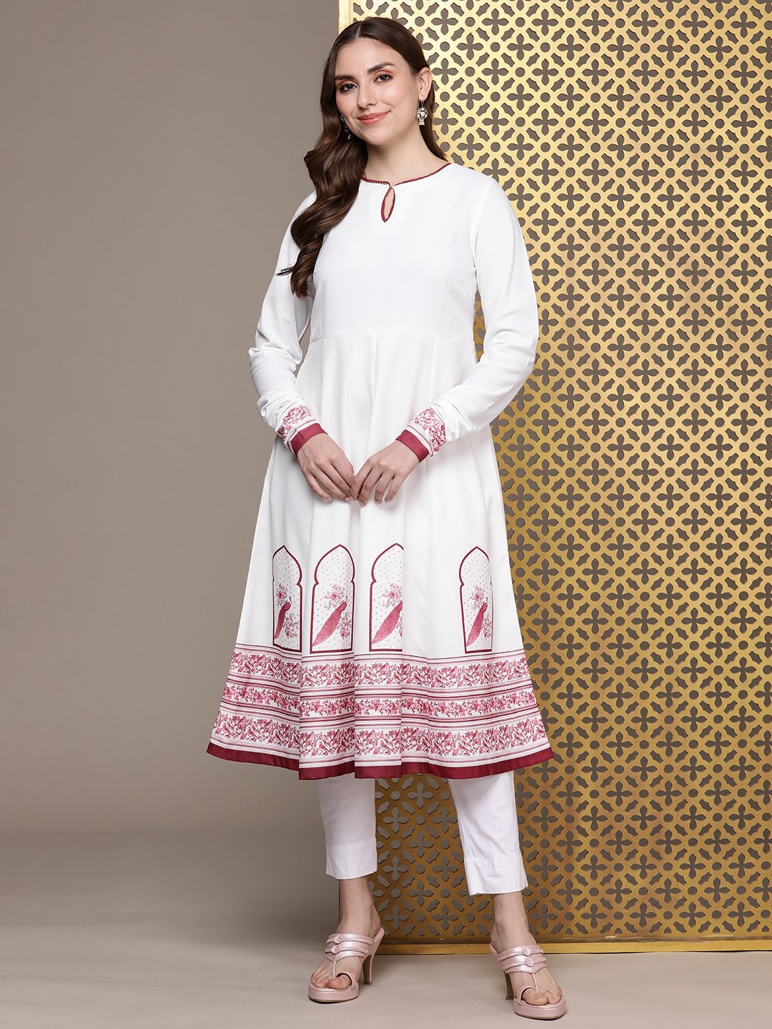 House of Pataudi Jashn Floral Printed A-Line Kurta