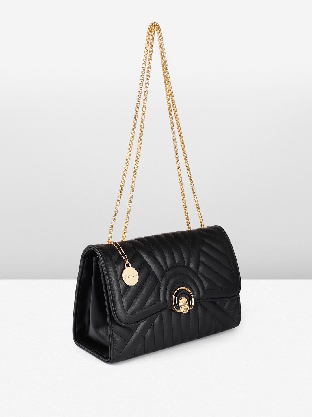 DressBerry Quilted Structured Shoulder Bag