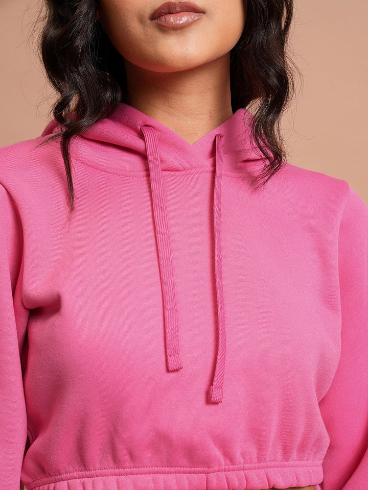 Tokyo Talkies Hooded Relaxed-fit Crop Sweatshirt & Wide Leg Trousers