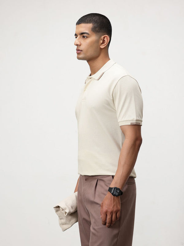 T-shirt kapas organik kolar polo eter