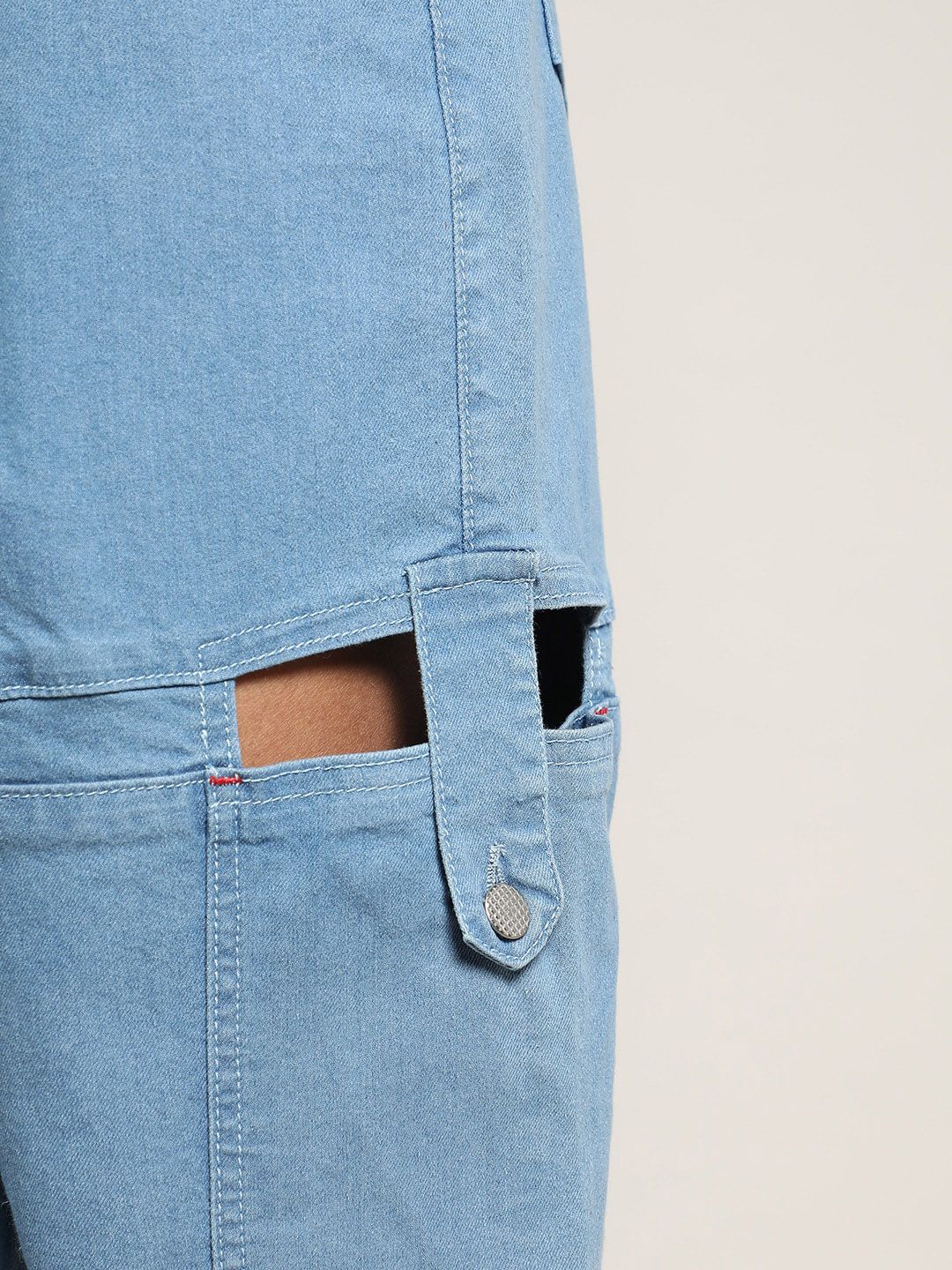Campus Sutra Women Blue Smart Mid-Rise Clean Look Light Fade Stretchable Cutout Jeans