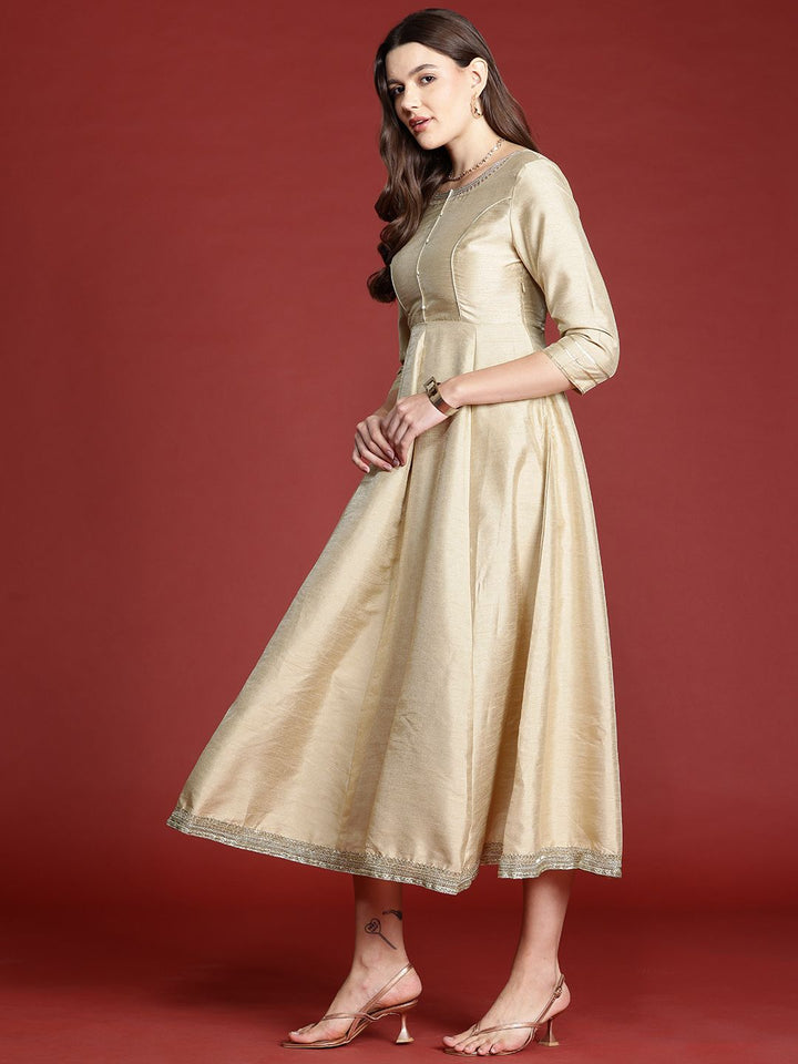 all about you Midi Fit & Flare Ethnic Dress with Dupatta