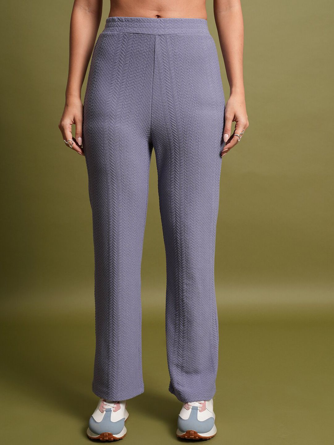 Tokyo Talkies High Neck Crop Top With Bootcut Trousers