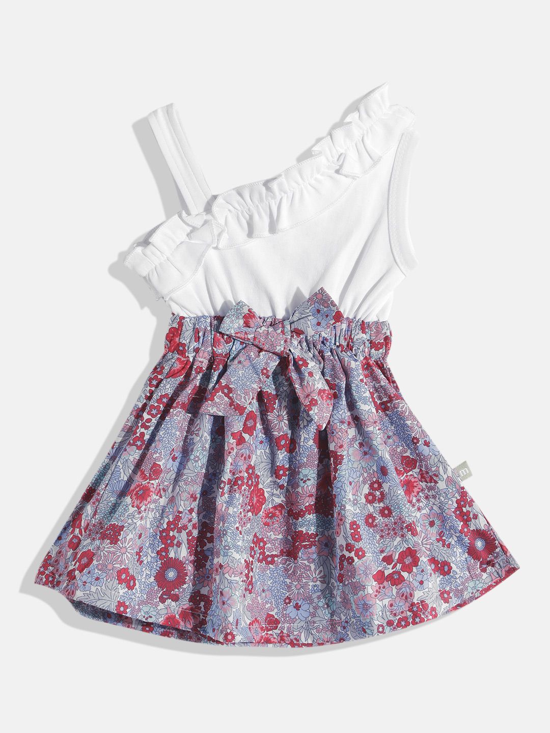 Moms Love Infant Girls Floral Pure Cotton Dress with Bow Detail