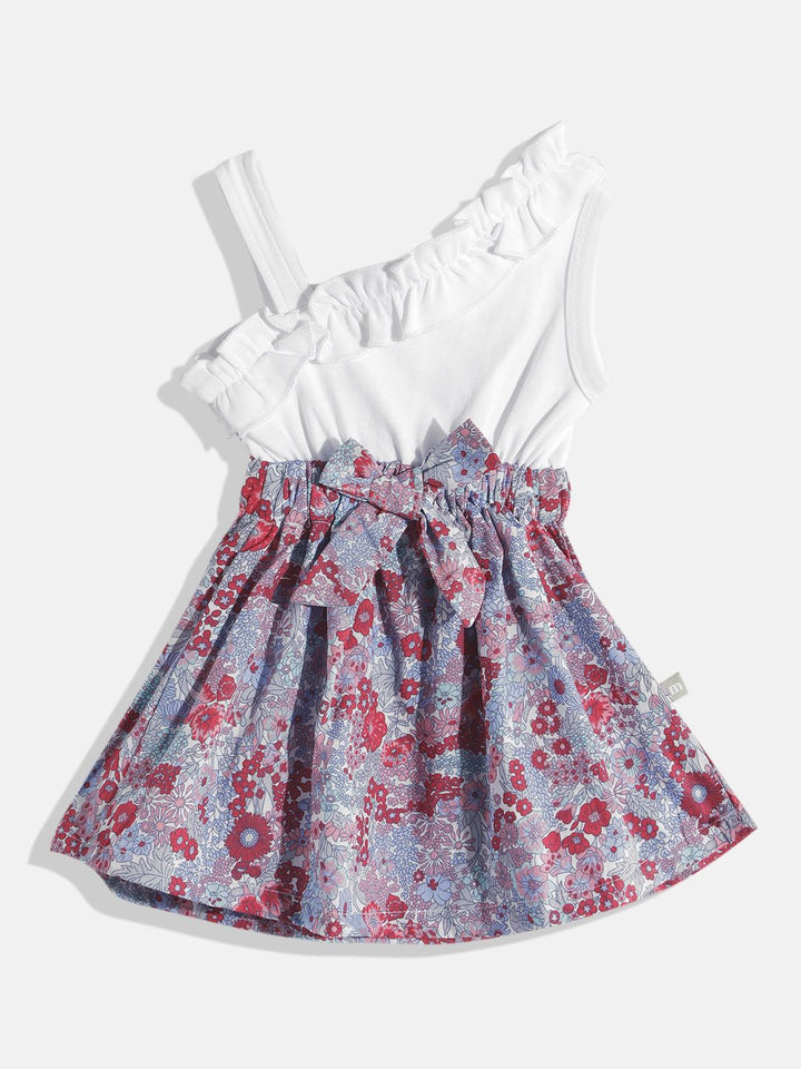 Moms Love Infant Girls Floral Pure Cotton Dress with Bow Detail