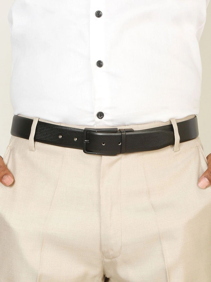 Teakwood Leathers Men Textured Leather Reversible Formal Belt
