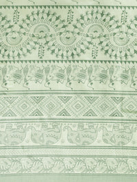 Saree mall Women Sea Green & Green Art Silk Printed Bagru Saree
