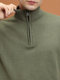 HIGHLANDER Mock Collar Acrylic Pullover