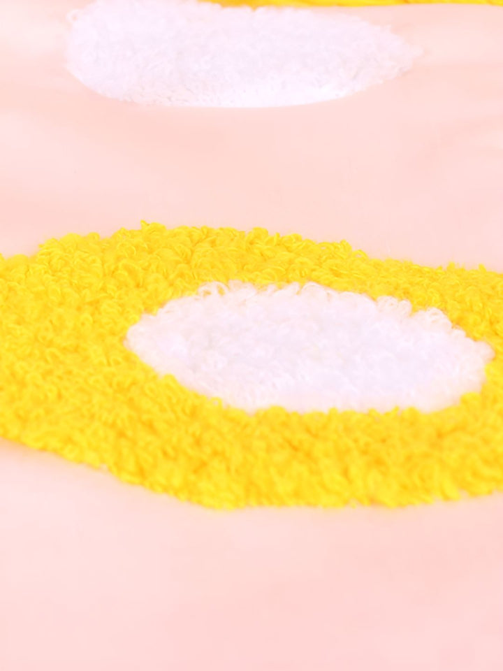 STITCHNEST Peach-Coloured & Yellow Embroidered Rectangle Cushion Cover