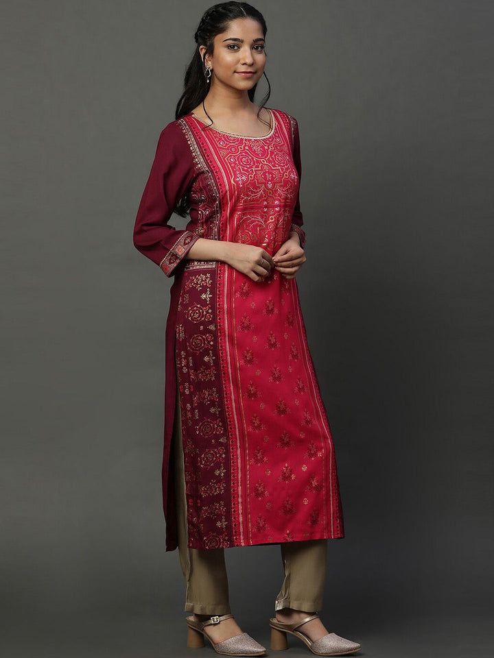 AURELIA Ethnic Motifs Printed Straight Kurta