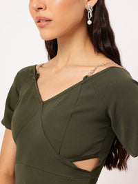DressBerry Urban Chic Cut-Out Waist Chain Straps Mini Dress