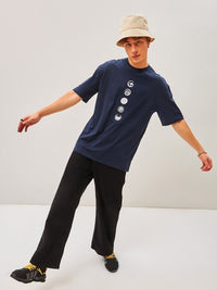 Bewakoof Graphic Printed Drop-Shoulder Sleeves Oversized Cotton T-shirt