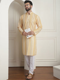 SOJANYA Printed Mandarin Collar Straight Kurta with Churidar