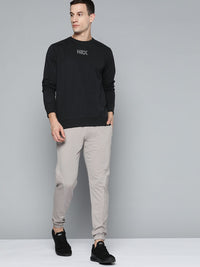HRX by Hrithik Roshan Men Black Brand Logo Printed  Sweatshirt