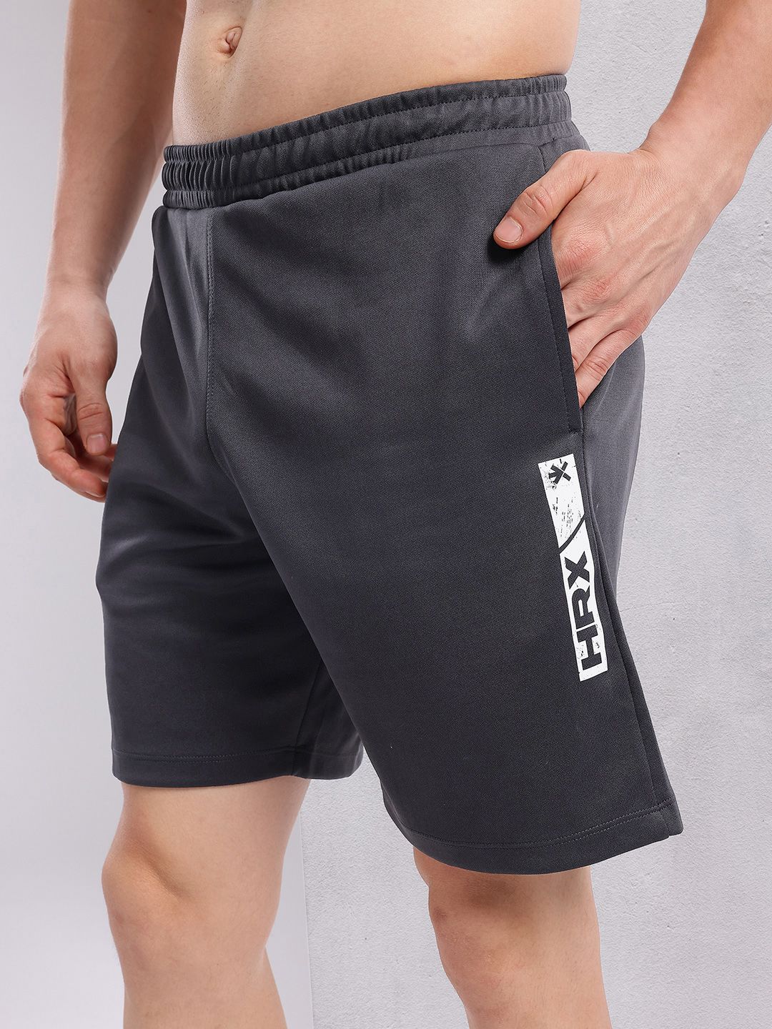 HRX by Hrithik Roshan Men Brand Logo Printed Mid-Rise Rapid-Dry Training Shorts