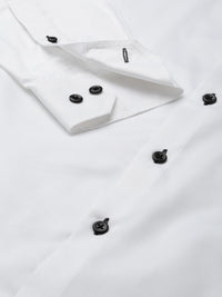 Hancock Men White Pure Cotton Slim Fit Tuxedo Shirts