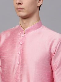 SOJANYA Men Pink Solid Kurta Lurus