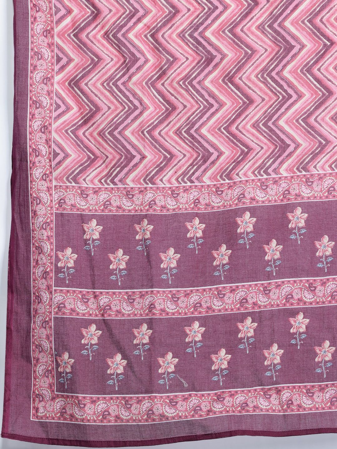 Indo Era Floral Printed  Gotta Patti Pure Cotton Kurta With Trousers & Dupatta