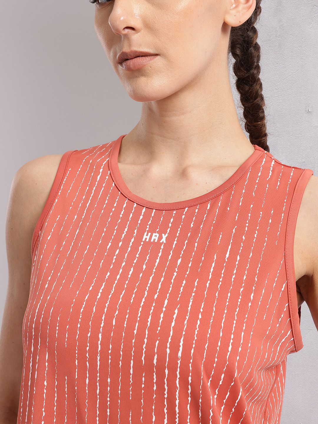 HRX by Hrithik Roshan Rapid Dry Striped Training T-Shirts