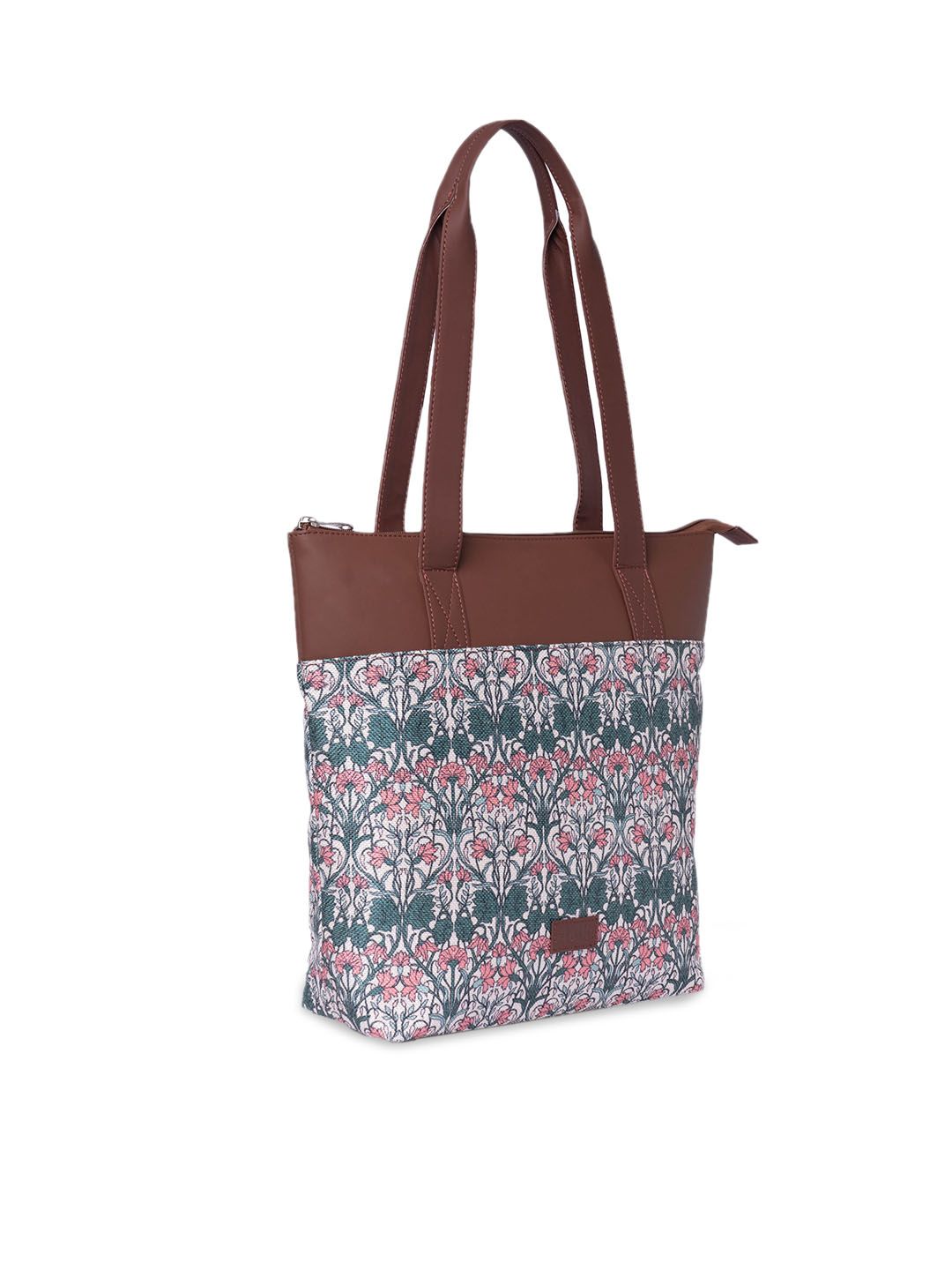 ZOUK Ethnic Printed Shopper Jute Tote Bag