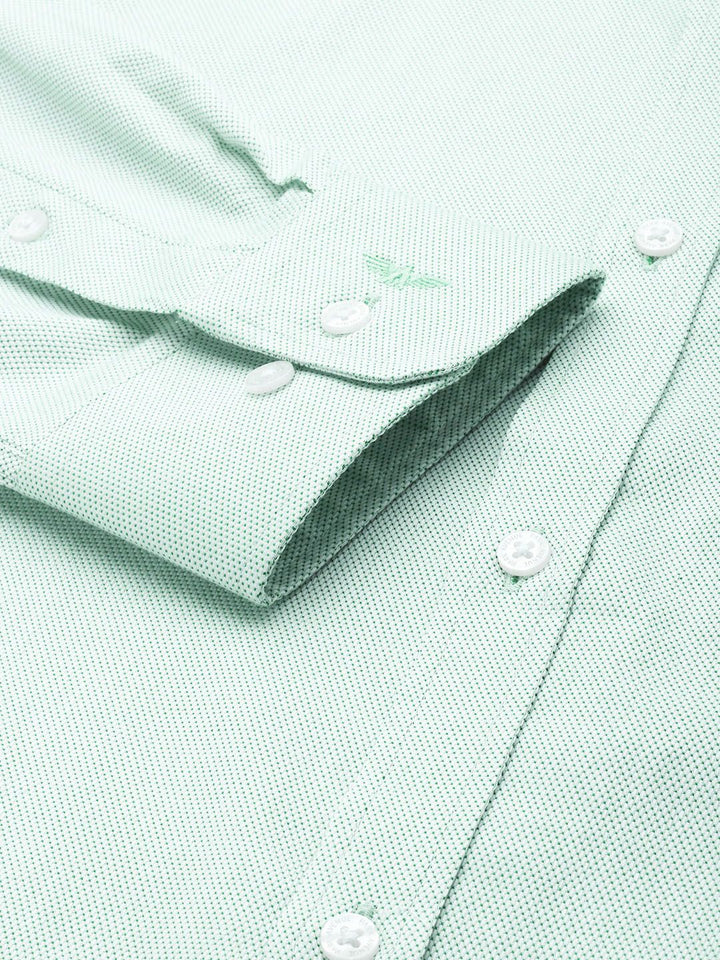 Park Avenue Pure Cotton Self Design Slim Fit Textured Formal Shirt