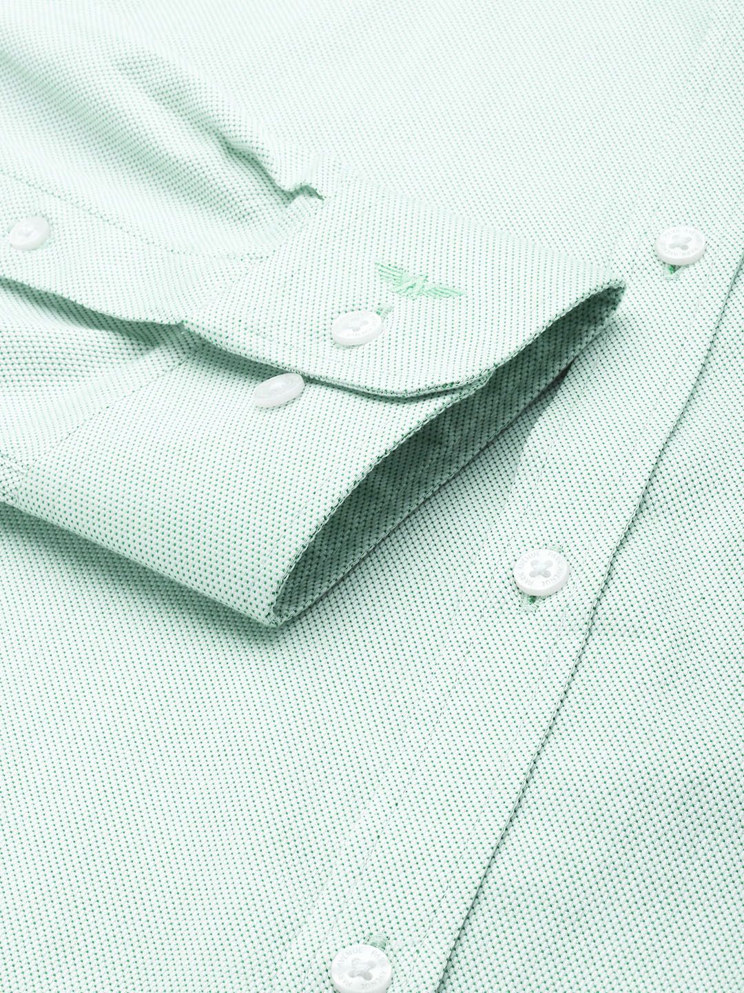 Park Avenue Pure Cotton Self Design Slim Fit Textured Formal Shirt