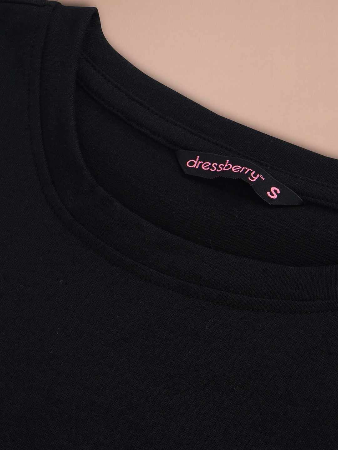 DressBerry Solid Round Neck Casual T-shirt