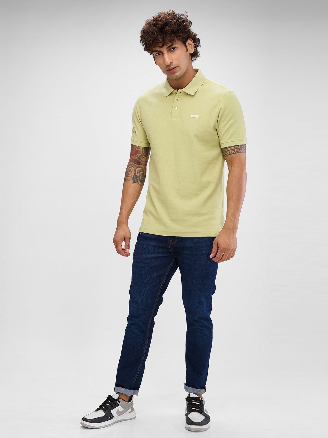 SPYKAR Men Polo Collar Solid Slim Fit T-shirt