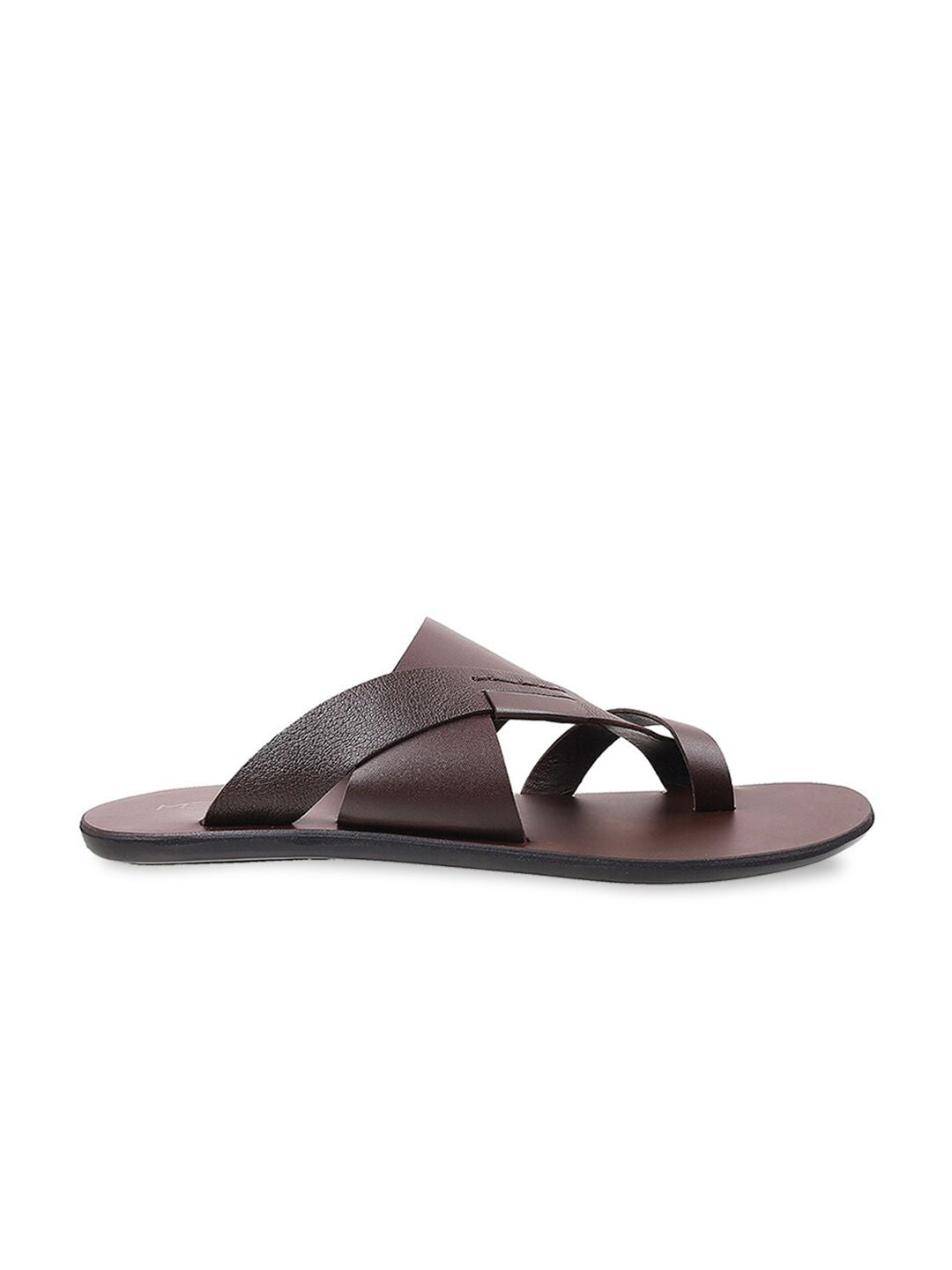 Metro Men Brown Leather Comfort Sandals