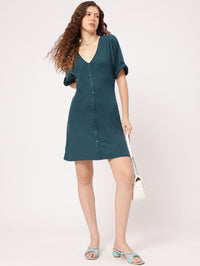 DressBerry Elevated Casuals Rib Knit Empire Mini Dress