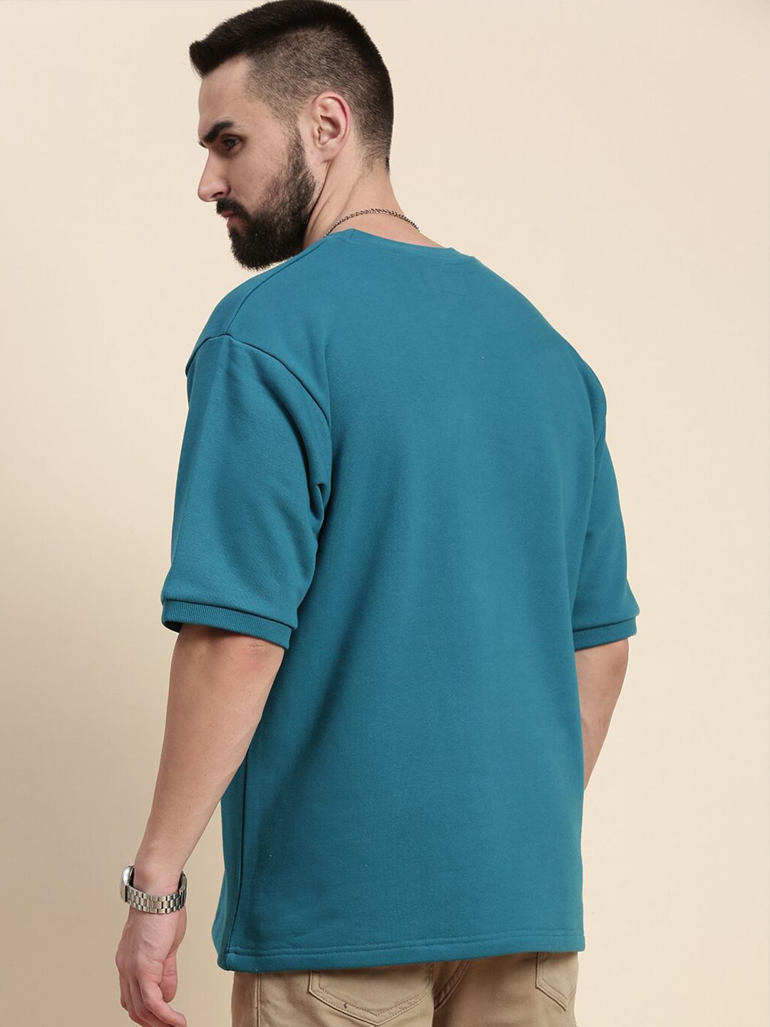 DILLINGER Round Neck Oversized Pullover Fleece Sweatshirt