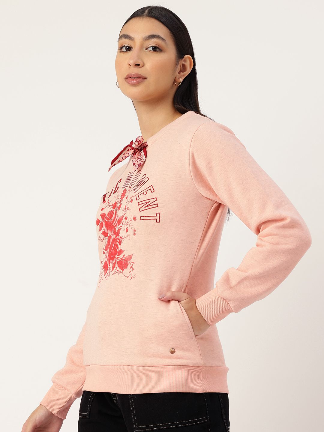 Monte Carlo Tie-Up Detail Printed Sweatshirt