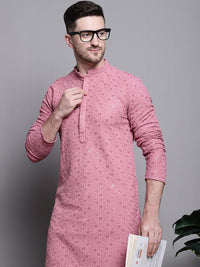Jompers Floral Embroidered Thread Work Sequinned Pure Cotton Kurta