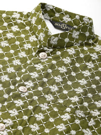 SOJANYA Kurta Sulam Chikankari Biru Lelaki dengan Jaket Churidar & Nehru
