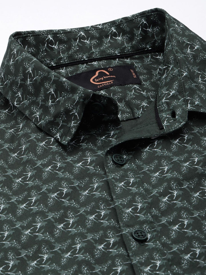Being Human Pure Cotton Floral Printed Casual Shirt