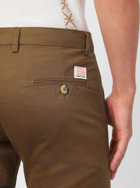 Urbano Fashion Men Brown Slim Fit Solid Pure Cotton Chinos