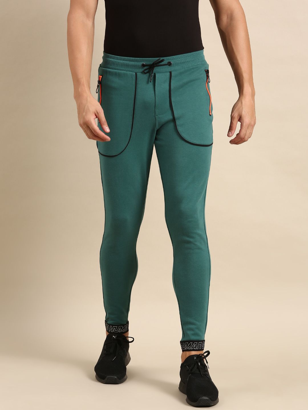 Being Human Men Mid-Rise Joggers With Side Pockets Detail