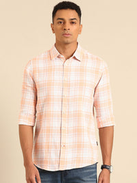 Being Human Slim Fit Checked Pure Cotton Casual Shirt