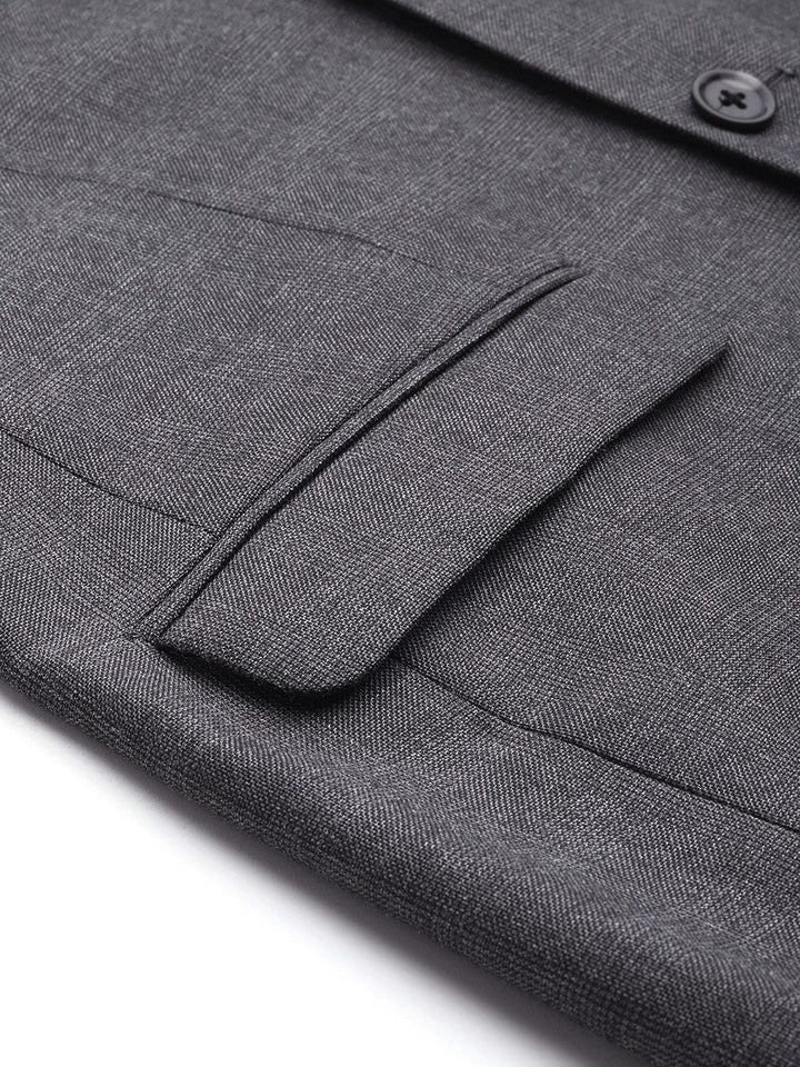 Raymond Self-Checked Slim Fit Single-Breasted Formal Blazer