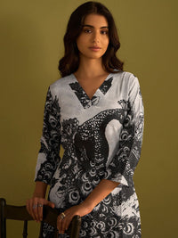 Indo Era Women Floral Printed Regular Pure Cotton Kurta with Trousers