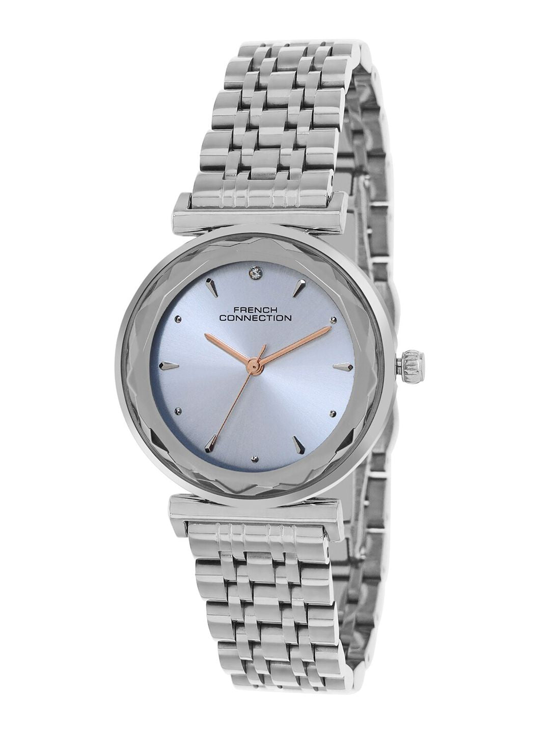 Sambungan Perancis Wanita Dial & Gelang Gelang Keluli Tahan Karat Tali Analog Watch
