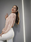STREET 9 Women Pretty Pink Horizontal Striped Top