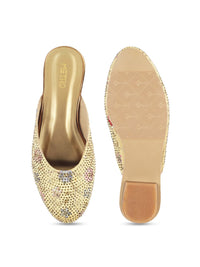 Metro Embellished Round Toe Block Heels