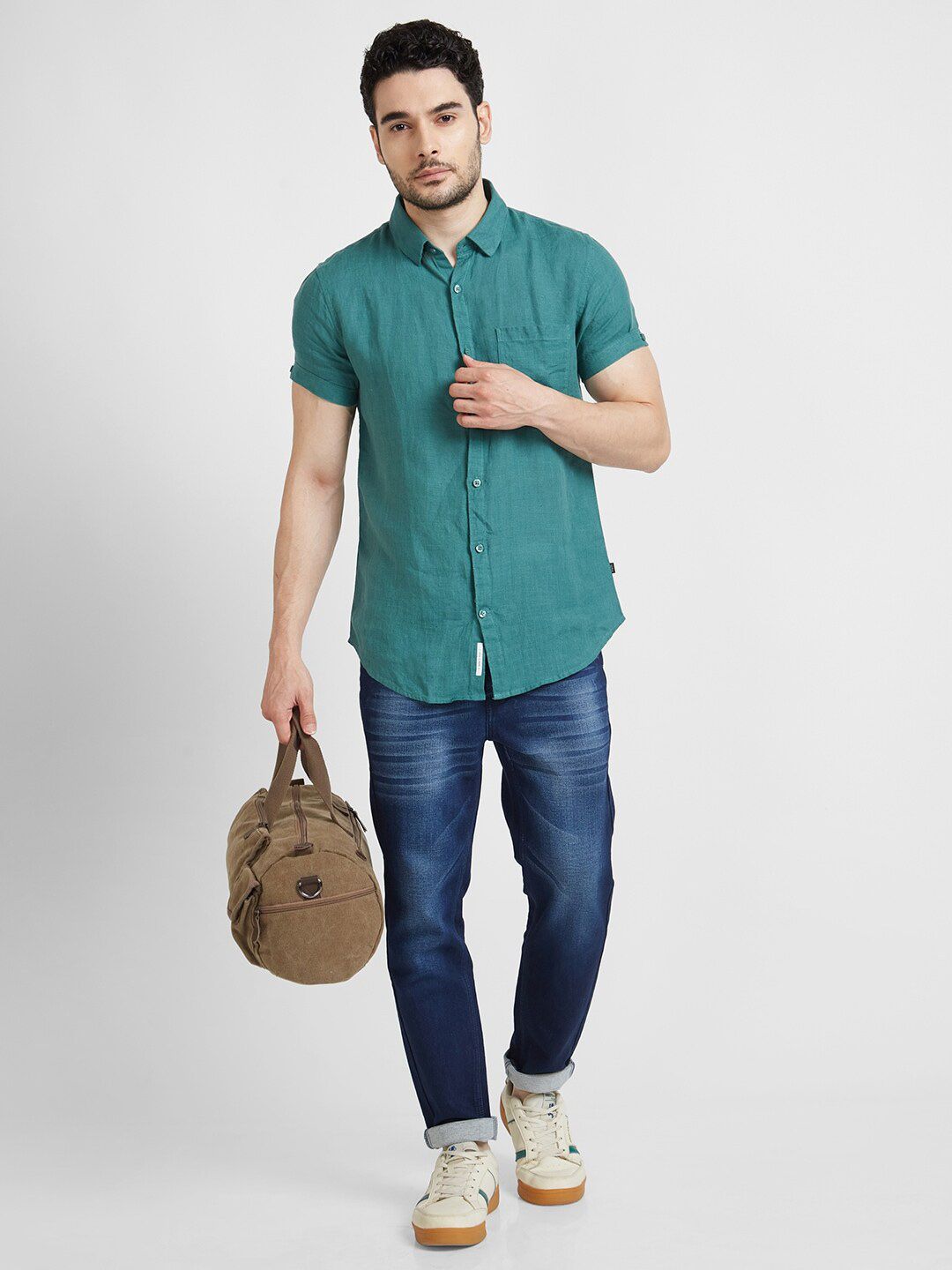 SPYKAR Linen Classic Opaque Casual Shirt