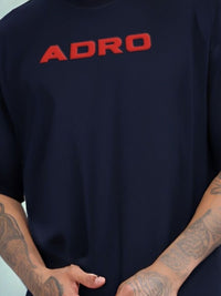 ADRO Graphic Printed Drop-Shoulder Sleeves Cotton Oversized T-shirt