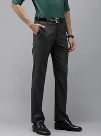 Park Avenue Men Mid-Rise Checked Smart Trousers