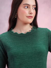 DressBerry Solid Round Neck Long Sleeves Pullover