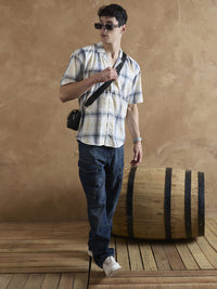 DENNISON Men Oversized Checked Cuban Collar Shirt