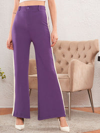 SASSAFRAS worklyf Women High-Rise Easy Wash Flared Parallel Trousers