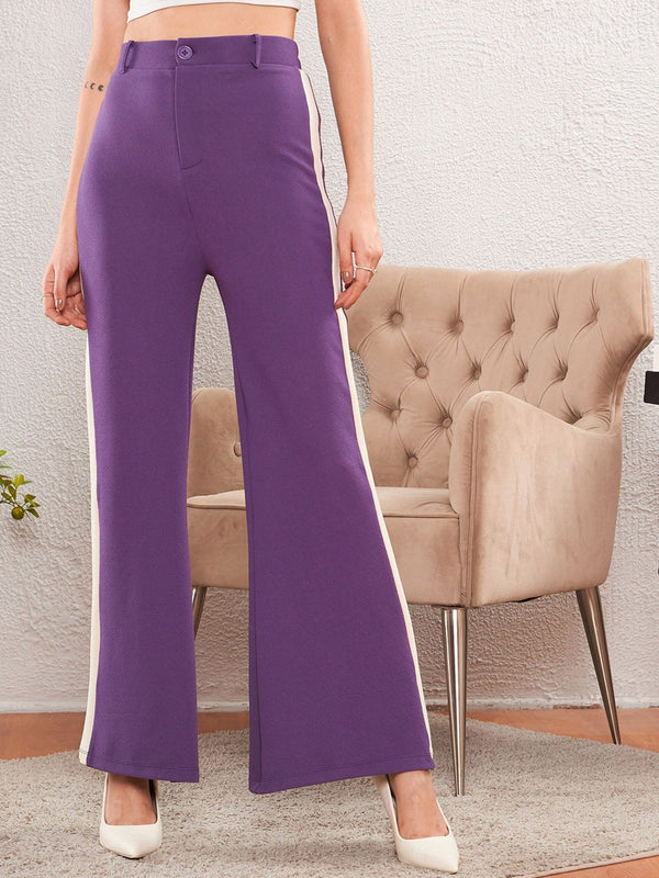 SASSAFRAS worklyf Women High-Rise Easy Wash Flared Parallel Trousers